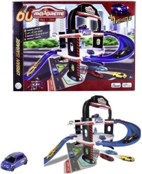 Majorette garage cittadina per il 60º anniversario, complesso di parcheggio a 3 piani con auto Renault 1:64