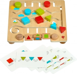 Labirinto in legno con forme geometriche e schede modello LUCY & LEO