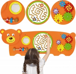 Viga pannello sensoriale montessoriano in legno Orsetto con certificazione FSC