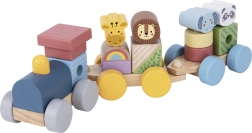 Trenino in legno con animaletti TOOKY TOY – set di costruzione montessori componibile