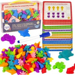 Woopie set educativo Montessori per imparare a contare e a classificare i colori Mondo marino 111 pz