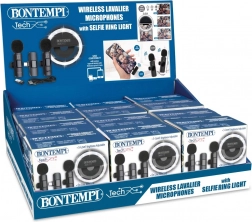 Mini luce anulare e coppia di microfoni lavalier wireless USB‑C