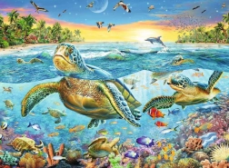 Puzzle Ravensburger Nuota con le tartarughe marine 100 pezzi