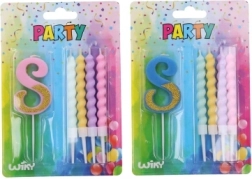 Candela per festa numero 8 con 4 candeline