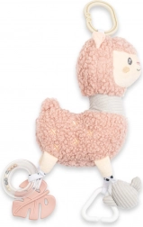 Giocattolo di peluche lama con vibrazione, sonaglio e massaggiagengive NEW BABY