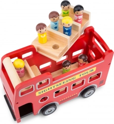 Autobus urbano rosso con figurine