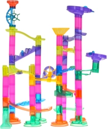 Pista per biglie con 105 pezzi con biglie luminose