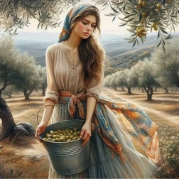 Pittura diamantata ragazza con orecchino 30 × 40 cm