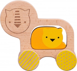 Leone di legno su ruote di Petit Collage