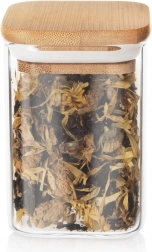 Barattolo in vetro per alimenti sfusi 200 ml con coperchio in bambù e guarnizione