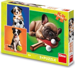 Puzzle Cani sportivi 3×55 pezzi