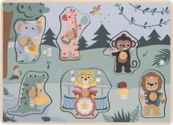 FREE2PLAY tavola a incastri in legno con suoni – animali della giungla