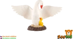 Figura di oca domestica con pulcino