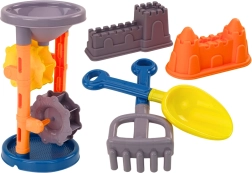 Set da sabbia Mulino per sabbia Paletta Rastrello Formine Arancione