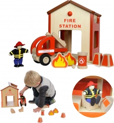 Stazione dei pompieri in miniatura in legno Masterkidz