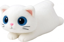 Gatto bianco di peluche con grandi occhi 45 cm