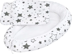 Nido di lusso con piumoncino per neonato New Baby stelle grigie