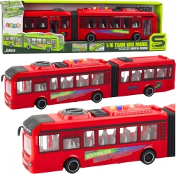 Autobus snodato 1:16 con luci, suoni e porte apribili – rosso