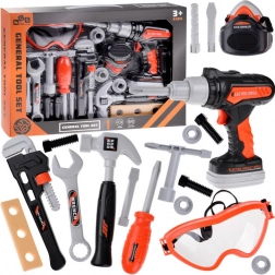 Grande set per piccoli artigiani con trapano, martello e chiave