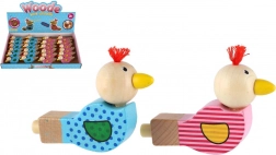 Fischietto in legno a forma di uccellino 8 cm – colorato giocattolo sonoro per bambini