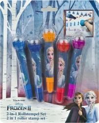 Set timbri 2-in-1 Frozen – pennarelli creativi con timbro a rullo