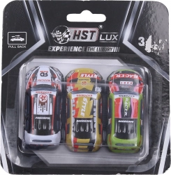 Macchinina in metallo a retrocarica – set da 3 pezzi