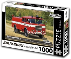 Puzzle Retro-auto Škoda 706 RTH CAS 25 camion dei pompieri 1000 pezzi