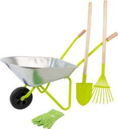 Set da giardinaggio per bambini con carriola, pala, rastrello e guanti SMALL FOOT
