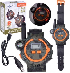 Orologio militare con walkie-talkie e bussola