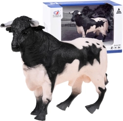 Figura di toro bianco e nero da fattoria