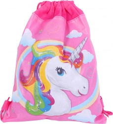 Borsa per scarpe scolastica con motivo Unicorno rosa 35x27 cm