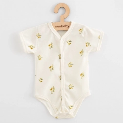 Body neonato a maniche corte con apertura totale in cotone organico New Baby Olive