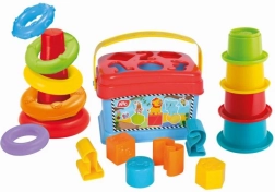 Set da gioco 3 in 1 - incastro, piramide e tazze