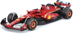 Modello in metallo Bburago 1:43 Ferrari SF-24 Charles Leclerc con figurina del pilota in confezione regalo