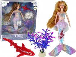 Bambola Emily sirena con accessori rosa