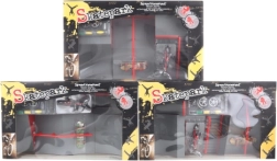 Set rampa Skatepark con skate e bicicletta in miniatura