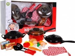 Set da cucina per bambini 3+ con pentole, strumenti da cucina e repliche alimentari, 22 pezzi