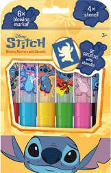Pennarelli a soffio Lilo & Stitch – set 6 colori con stencil