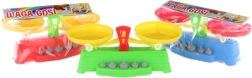 Bilancia da tavolo per bambini a due bracci con pesi (5 pz) – set colorato