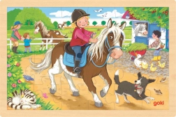 Puzzle di legno Fattoria con pony Goki
