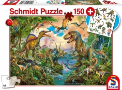 Puzzle dinosauri 150 pezzi + tatuaggi SCHMIDT