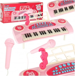 Pianoforte interattivo per bambini con microfono 37 tasti rosa