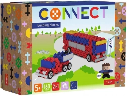 Set di costruzione Connect 2in1 autobus e auto con rimorchio Trefl