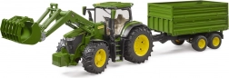 Trattore John Deere 7R con caricatore frontale e rimorchio