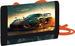 Portafoglio tessile per bambini con motivo auto