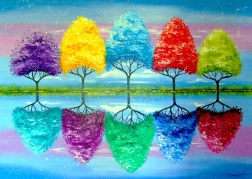 Enjoy puzzle alberi con storia colorata 1000 pezzi