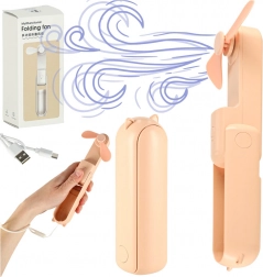 Mini ventilatore da tavolo pieghevole con USB rosa