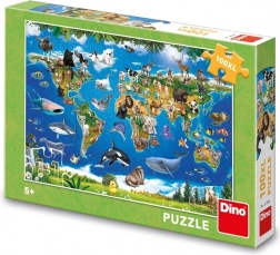 Dino Puzzle mappa degli animali – 100 pezzi XL