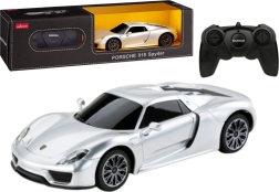 Auto RC da corsa 1:24 a telecomando Porsche 918 Spyder argento