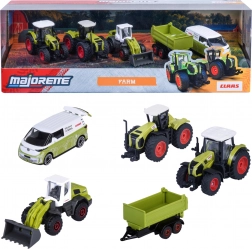 Majorette Claas Farm set 5 veicoli – trattori, rimorchio e Volkswagen